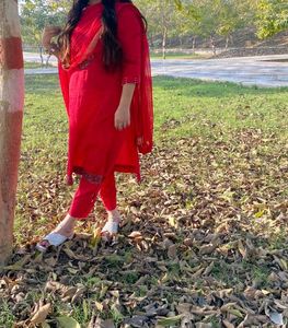 Red Kurta Set &amp; Dupatta