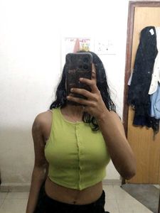 Green Crop Tank Top