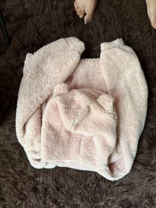 Cute Fuzzy Hoodie With Bear Hood