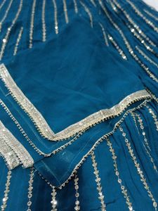 🤩New Teal Embellished Lehenga Choli WithDupatta🤩