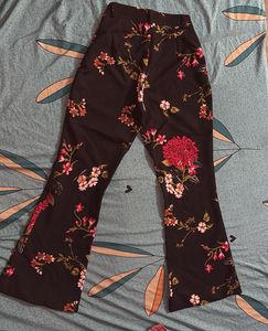 Floral Print Wide Leg Pants