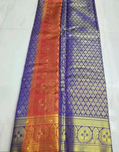 Banarsi Silk Saree With Semi Stitched  Blouse