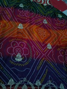 Beautiful multicolour gota patti saree