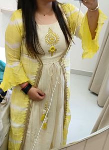 Yellow Embroidered Cotton Dress
