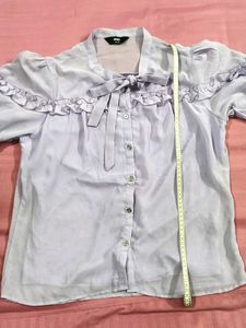 Cute Lilac Ruffle Short Top
