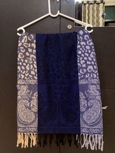 Navy Patterned Scarf