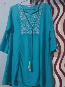 Cyan Single Kurti For Women