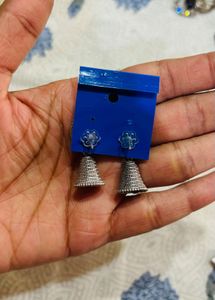 Combo Of Three Silver Jhumka Earrings