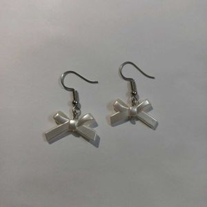 Handmade Pearl Bow Earrings