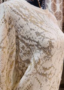 Off White And Gold Sweater