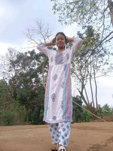 White Printed Kurta Set