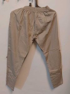 Beige belted pants