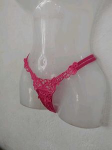 Pink Floral Lace Thong