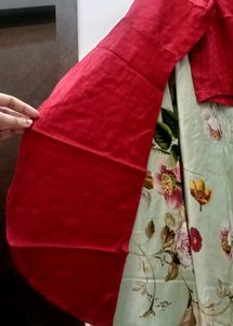 Long Skirt With Shirt Crop Top