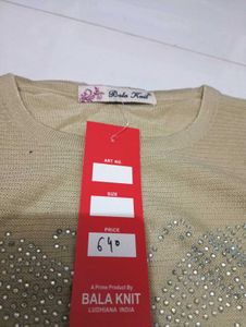 Beige Embellished Top