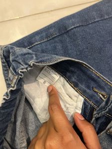 Two-Tone Flare Jeans
