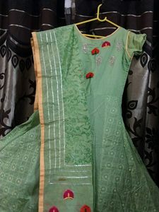 Mint Green Embroidered Anarkali Dress