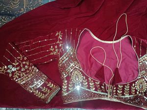 Beautiful Velvet Designer Gown With Koti