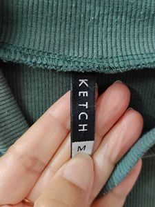 Green Mock Neck Long Sleeve Top