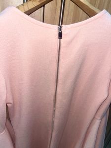 Pinkish Peach Flared Sleeve Dress