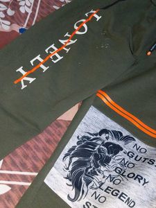 Olive Graphic Print Joggers