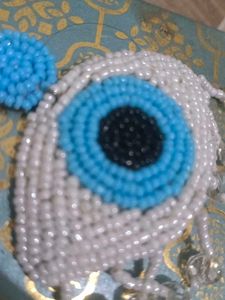 Handmade Beaded &#34;Evil Eye&#34; Brooch