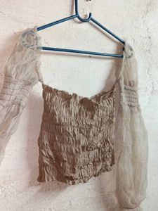 Trendy Summer Fashion Mesh Crop Top