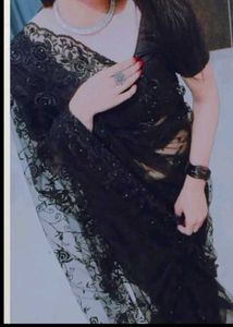 Black Net Saree For Party