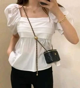 White Puff Sleeve Top