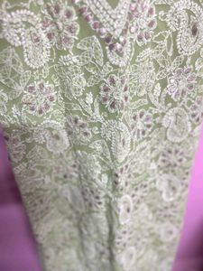 Lucknow A-line Chikankari Kurti With Inside Lini
