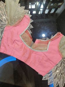 Peach Readymade Saree Blouse