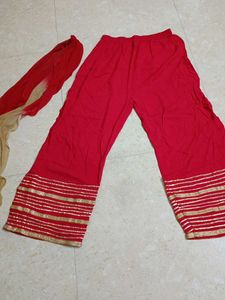 Red &amp; Orange Printed Suit