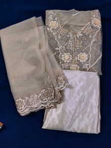 Elegant Embroidered Suit Material