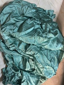 Sea Green Saree with Gold Border