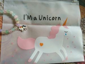 Cute Unicorn Bag And Bracelet Combo💥