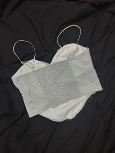 Silver corset top