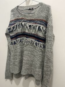 Grey Pullover High Low Style