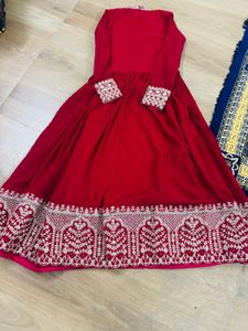 Red Embroidered Indian Dress