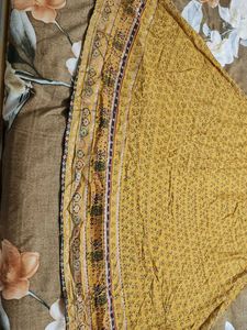 Mustard Frock Kurti Wid Beautiful Broad Border