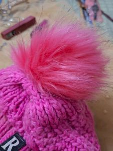 Pink Winter Beanie with Pom