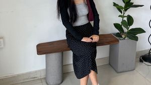 Polka Dot Midi Skirt