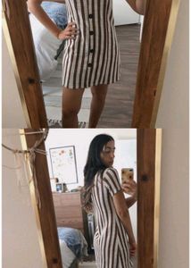Striped Button-Down Mini Dress