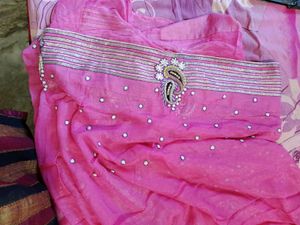 Pink Embellished Sari