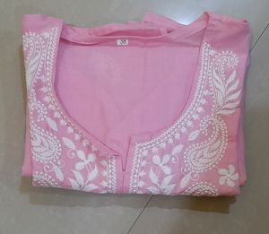 Pink Kurta With Chickenkari