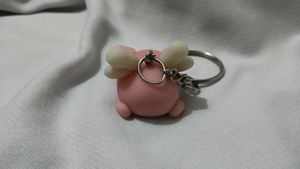 Cute Pink pig with a wing keychain