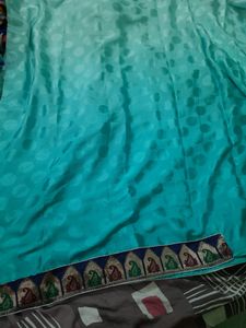 Double Shaded Bluish Green Saree
