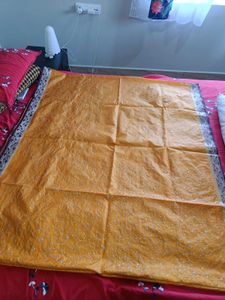 Semi Silk Saree With Machine Embroidery