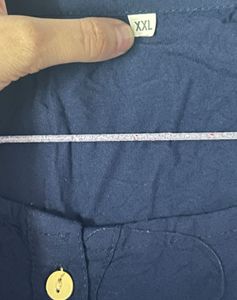 Navy Button-Down Top