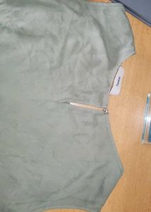 Heine Germany Embellished Olive Green Top