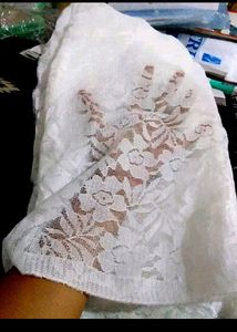 Women White Net Saree